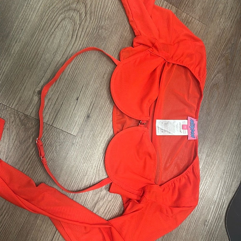 Edikted Red Mesh Crop